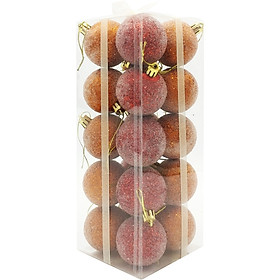 Hộp 20 Trái Châu Giáng Sinh 2 Tone 50 - Mẫu 4 - Màu Đỏ - Cam