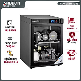 Mua Tủ chống ẩm máy ảnh  30 Lít nhập khẩu Andbon  Tủ hút ẩm 30L.  2 ngăn  màn lLCD  cài đặt % độ ẩm  tiết kiệm điện - Hàng Chính hãng
