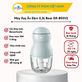 Mua Máy Xay Ăn Dăm Cho Bé Bear Mini Cầm Tay Tiện Lợi Thiết Kế 3 Lưỡi Dao Sắc Bén  Chất Liệu Thuỷ Tinh Borosilicat - B03V2 - Hàng Chính Hãng Bảo Hành 18 Tháng