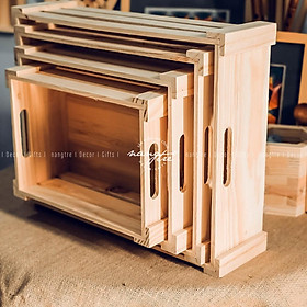 Mua COMBO 4 Khay gỗ pallet tay nắm/Thùng gỗ pallet - wooden pallet