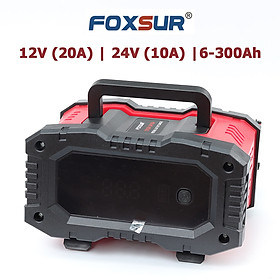 Sạc bình ắc quy 12V 24V 6Ah - 300Ah FOXSUR FPT-200 20A sạc bình ô tô xe máy xe tải pin sắt LiFePO4 tự ngắt