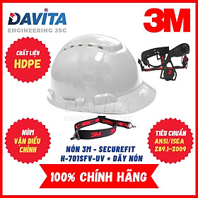 Mua Nón bảo hộ màu trắng mẫu cải tiến 3M SecureFit H-701SFV-UV  đã gồm dây quai nón 1990