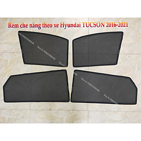 Bộ 4 tấm Rèm che nắng theo xe ô tô Hyundai TUCSON 2016-2021, Tấm che nắng ô tô nam châm tự dính