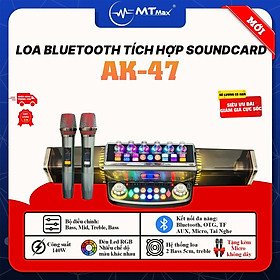 Mua Loa Bluetooth Tích Hợp SoundCard Âm Thanh   47 - Loa Karaoke Công Suất 140W Với 10 Hiệu Ứng Âm Thanh SoundCardI  Đi Kèm 2 Micro Không Dây Cao Cấp Hỗ Trợ Livestream  Hát Karaoke  hàng chính hãng