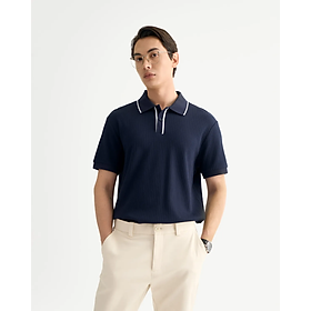 Áo Polo Nam Tay Bo Cổ Gài Nút Sọc Gân Phối Viền Form Fitted - ROUTINE 10F25POL016