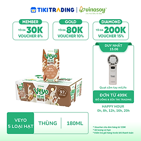 Thùng Veyo Sữa hạt 5 loại cao cấp (30 hộp x 180ml)
