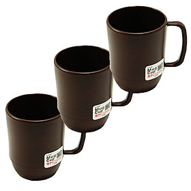 Combo 3 Cốc nhựa uống nước Inomata cao cấp - Nâu nội địa Nhật Bản