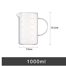 Ca đong thủy tinh có vạch chia dung tích (350 - 500 - 1000ml)