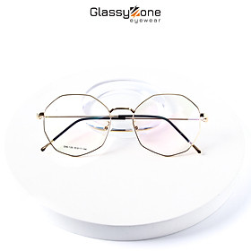 Hình ảnh Gọng kính cận, Mắt kính giả cận kim loại Form Lục Giác Unisex Nam Nữ Taye - GlassyZone