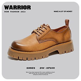 [Da Xịn Không Nhăn] Giày Martin boots màu nâu phong cách của ANH (đế cao 5cm.)