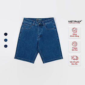 Quần Short Jeans Nam VIỆT PHÁP Chất liệu Jeans Cotton Cao Cấp co giãn, độ bền màu cao 0323