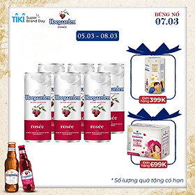 Lốc 6 lon bia Hoegaarden Rosee (330ml/lon)