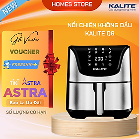 Nồi Chiên Không Dầu KALITE Q6 Tiêu Chuẩn Châu Âu Dung Tích 5.5 Lít Công Suất 1700 W - Hàng Chính Hãng