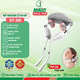 Máy massage cổ vai gáy pin sạc Nikio ST-321 - Công nghệ xoa bóp kết hợp chườm nóng giảm đau nhức cổ