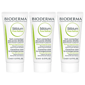 Combo 3 Kem Dưỡng Da Làm Se Khít Lỗ Chân Lông Giảm Bóng Nhờn BIODERMA Sebium Pore Refiner 5ml x3