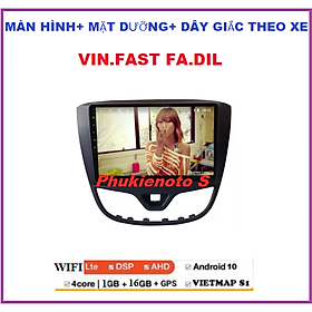 Bộ màn hình kết nối wifi ram1G-rom16G cho xe VIN.FAST FA.DIL, màn androi 9inch đa chức năng kèm mặt dưỡng và CANBUS theo xe.Đầu dvd oto bắt wifi xem youtobe, chỉ đường Vietmap, xem camera, phụ kiện xe hơi.