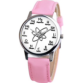 Đồng Hồ Đeo Tay Quartz Mặt Công Thức Hóa Học Da PU