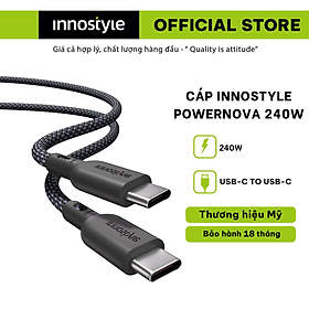 Cáp sạc nhanh Innostyle PowerNova USB-C to USB-C 1.5M 240W cho iPhone/cho Samsung – ICC240 - Thiết kế công suất cao, hàng chính hãng