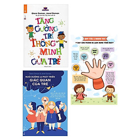 Combo 2 cuốn sách kiến thức dậy con trẻ phát triển đứng cách: Tăng Cường Trí Thông Minh Của Trẻ + Nuôi Dưỡng Và Phát Triển Giác Quan Của Trẻ  + Poster quy tắc năm ngón tay