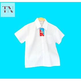 Áo sơ mi trắng, áo sơ mi, áo sơ mi nam tay ngắn trơn  size 9-12(25-32kg)