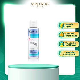 Nước hoa hồng Eveline Cosmetics Glycol Therapy AHA 5% se khít chân lông 110ml