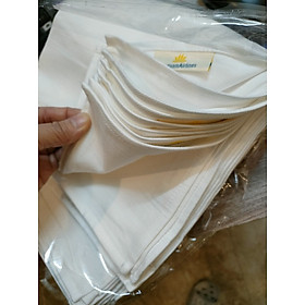 Set 5 khăn lau ly cốc bát đĩa màu trắng loại dày đẹp 47x47cm