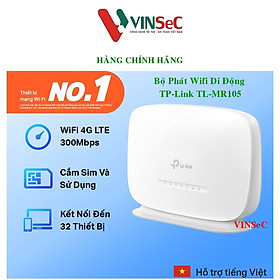 Bộ Phát Wifi Di Động TP-Link TL-MR105 4G LTE Tốc Độ 300Mbps - Hàng Chính Hãng
