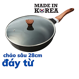 Mua Chảo Sâu Lòng Nature Chefria Có Nắp Kính Size 28 CNW-28IHGL - Đen (47 x 28 x 05 cm)