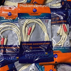 Mua (1.8m/3m/5m/10m) Dây cáp âm thanh rắc 3.5 ra 2AV trắng 1.8m