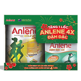 Bộ quà tặng Tết Sữa bột Anlene Gold 5X 800g - Tặng 4 hộp Anlene nước 125ml