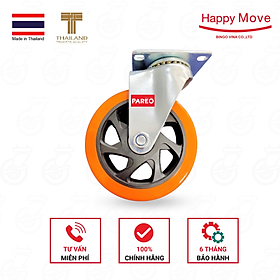 Mua BÁNH XE ĐẨY PU CÔNG NGHỆ CAO  LOẠI CÀNG XOAY 125mm - THƯƠNG HIỆU HAPPY MOVE (THÁI LAN)