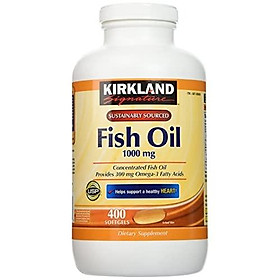 Kirkland Signature Natural Fish Oil Concentrate with Omega-3 Fatty Acids - 400 Softgels (Pack of 2)