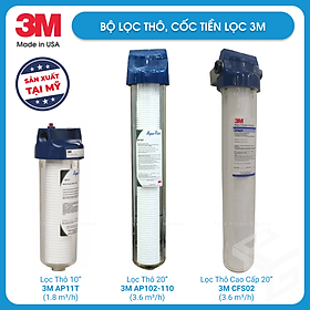 Mua  MIỄN PHÍ LẮP ĐẶT  Bộ Lọc Thô 3M AP11T  3M AP102T-110  3M CFS02 - 10 inch  20 inch  Tiền Lọc Công Suất Lớn  Không Dùng Điện  Có bán lõi lọc thay thế 10   20  (3M AP110   3M CFS02T-1) - Hàng Chính Hãng 3M