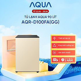 [SẢN PHẨM MỚI 2025] Tủ lạnh Aqua 90 lít AQR-D100FA(GG) - Màu be - Freeship toàn quốc - Có hỗ trợ đổi sang hồng - Hàng chính hãng