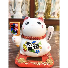 Mua  Đồ Phong Thủy  Mèo thần tài vẫy tay chạy pin mặt trời