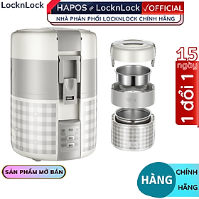 Mua Hộp cơm cắm điện Lock&Lock 2 lít dùng nấu và hâm nóng thức ăn EJR216 - Hàng chính hãng có ngăn chứa riêng - Hapos