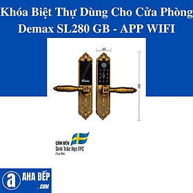 Mua Khóa Biệt Thự Dùng Cho Cửa Phòng Demax SL280 GB - APP WIFI. Hàng Chính Hãng