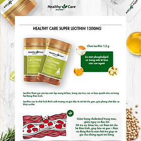 Mầm đậu nành Úc Healthy Care Super Lecithin 1200mg tăng cường chức năng gan khỏe mạnh, nâng cao sức khỏe, sắc đẹp từ bên trong - OZ Slim Store