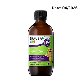 Brauer Kids Liquid Zinc - hỗ trợ cho trẻ biếng ăn từ 1 tuổi (200m)