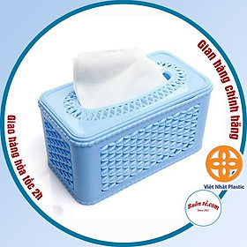 Hộp đựng giấy ăn, khăn giấy giả mây chữ nhật nhựa Việt Nhật tiện lợi -Buôn rẻ 01372