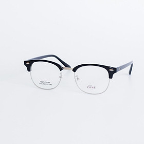Gọng kính cận nam, Mắt kính nam CLUBMASTER, kính mắt vuông Z2009 - ĐEN VIỀN BẠC,TRÒNG MICA SẴN 0 ĐỘ