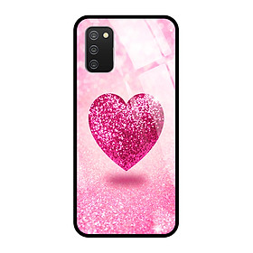 Ốp Lưng Điện Thoại SAMSUNG GALAXY A02S - Mặt Lưng Kính Cường Lực - 0419 HEART10 - Hàng Chính Hãng
