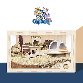 Lồng gỗ Cao cấp size M 50x35x35cm cho Hamster