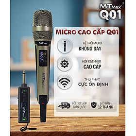 Micro không dây đa năng MTMAX Q01 - Micro không dây giá tốt, sử dụng cho mọi loại thiết bị âm thanh - Micro dành cho loa kéo, loa bluetooth, amply - Màn hình Led hiển thị thông số - Âm thanh cực hay, giá cực rẻ hàng chính hãng