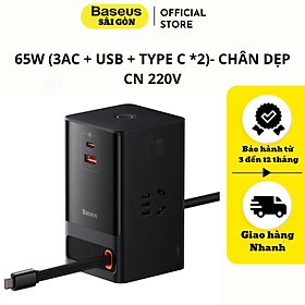 Mua Bộ Sạc Nhanh Tích Hợp Dây Nguồn Nối Dài Baseus Power Combo Digital PowerStrip 30W/45W/65W- Hàng chính hãng