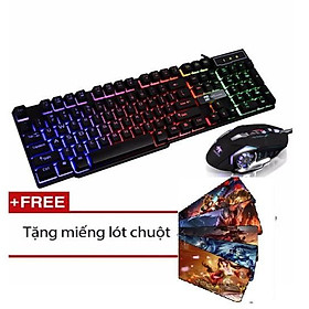 Mua 1 Phím 1822 giả cơ led 7 màu + 1 Chuột X9 chuyên game siêu mượt + Lót S1 siêu lớn liên minh liên quân