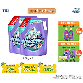 Combo 2 Túi Nước Giặt Xả MaxKleen Thiên nhiên 3.6kg