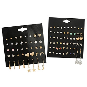 2Set Fashion Stud and Hoop Earrings Set, Hypoallergenic Earrings ,