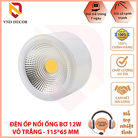 Mua Đèn Ống Bơ Ốp Trần Nổi Công Suất 12W Vỏ Trắng - Đèn Lon Nổi Vỏ Trắng Nhôm Đúc