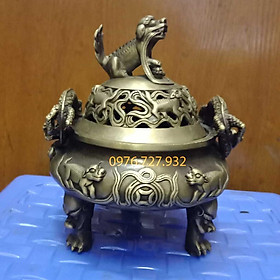 Mua Xông trầm tai rồng bằng đồng cao 16cm  đỉnh trầm tai rồng  đỉnh trầm